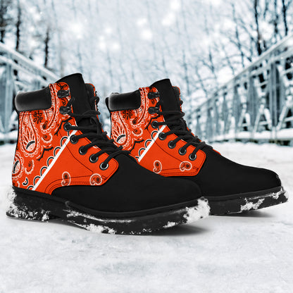 Perfect Orange Bandana Blackout All Season Boots