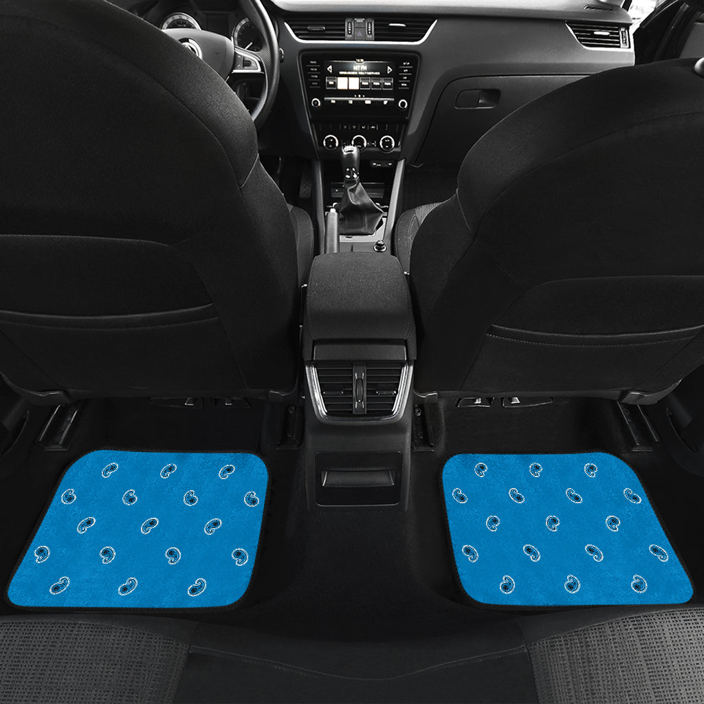 Quad Sky Blue Bandana Car Mats - Fancy