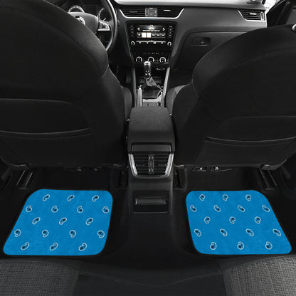 Quad Sky Blue Bandana Car Mats - Fancy