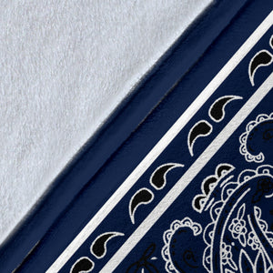 Royal Blue Bandana Throw Blanket Details