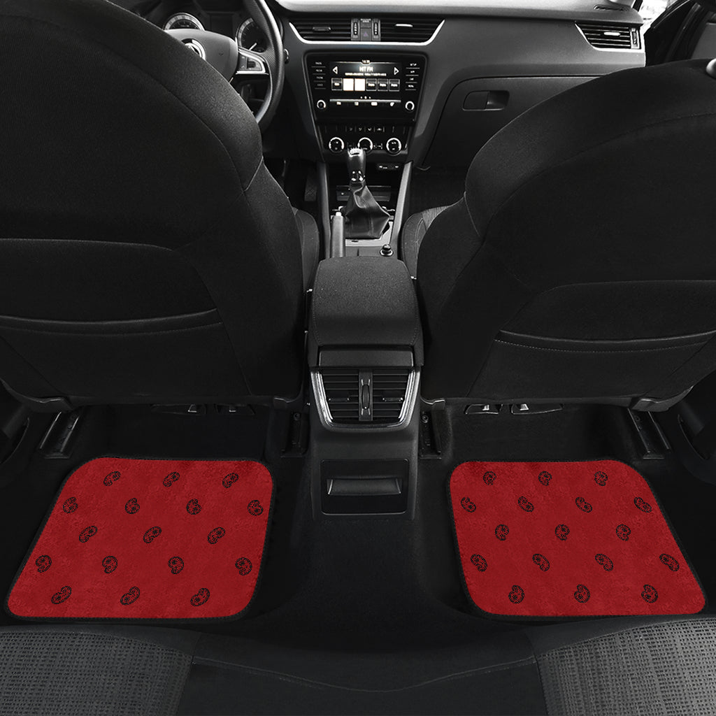 Quad Red with Black Bandana Car Mats - Fancy