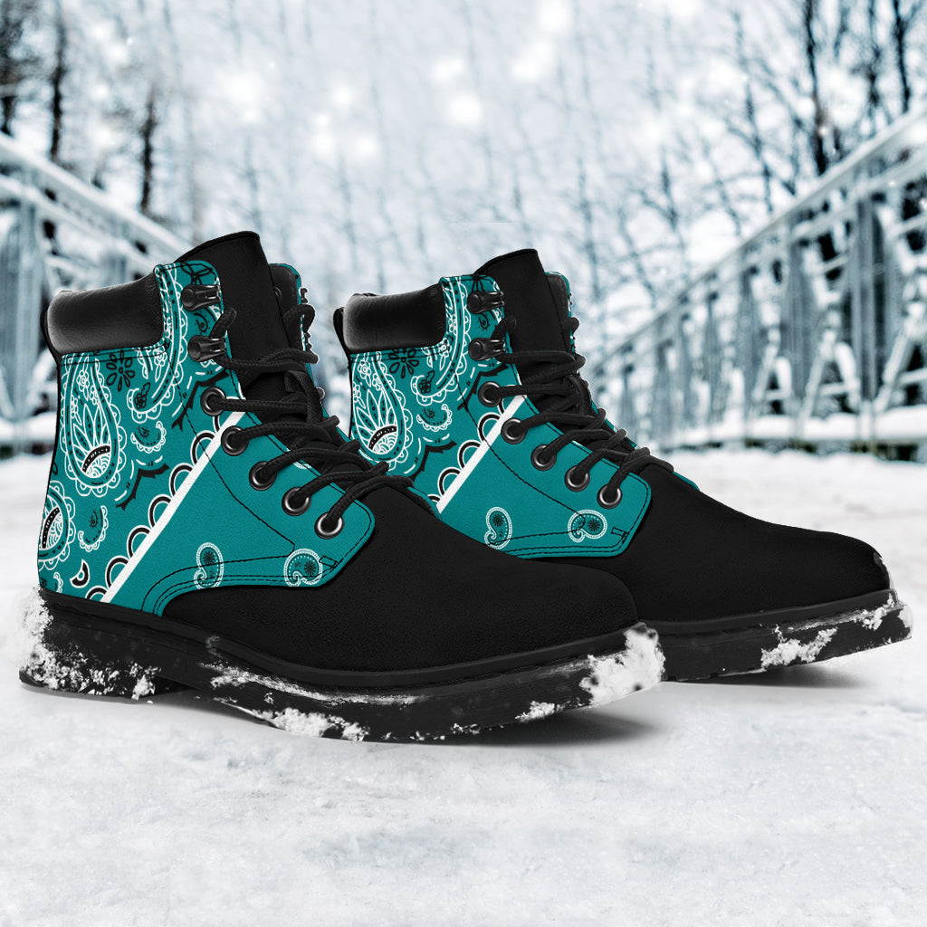 Teal Bandana Blackout All Season Boots