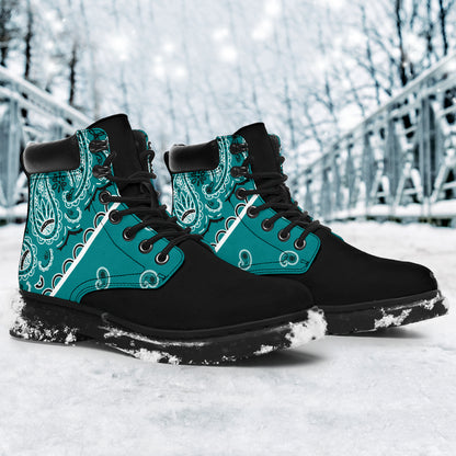 Teal Bandana Blackout All Season Boots