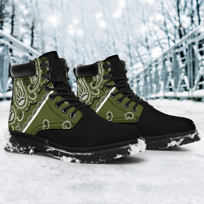 Army Green Bandana Blackout All Season Boots
