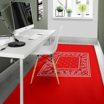 Western Red Bandana Area Rug - Minimal