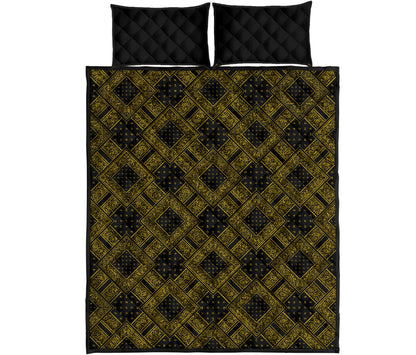 Quilt Set - Black Gold Bandana DB Quilt w/Shams