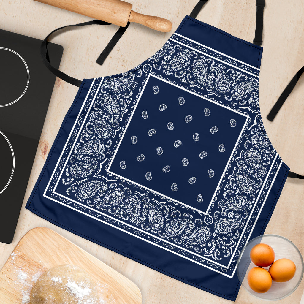Navy and White Big Bandana Apron