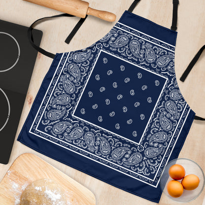 Navy and White Big Bandana Apron