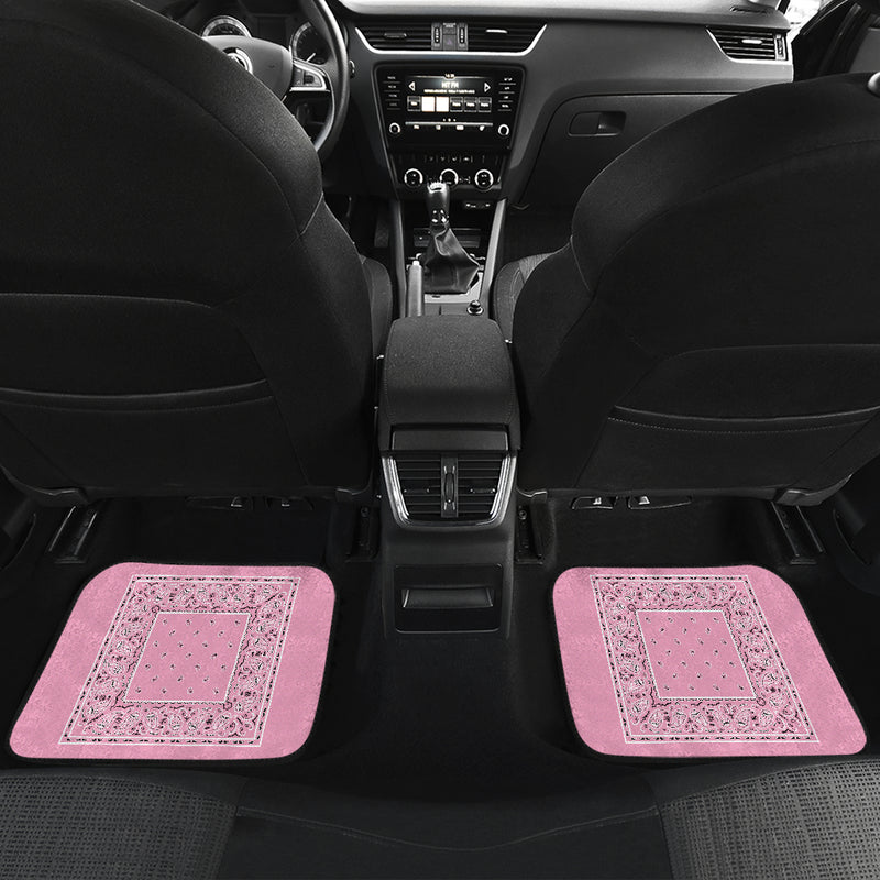 Quad Light Pink Bandana Car Mats - Minimal