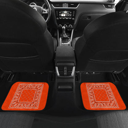Quad Perfect Orange Bandana Car Mats - Minimal