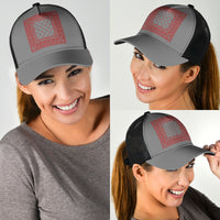 Gray and Red Bandana Simple Mesh Back Cap