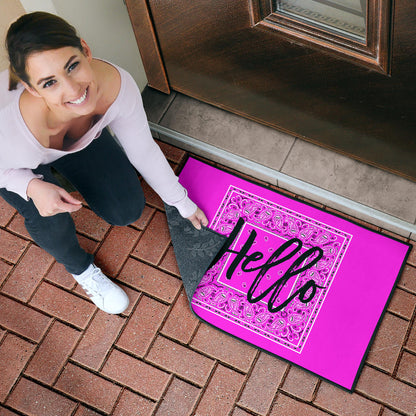 Abruptly Pink Bandana Door Mats