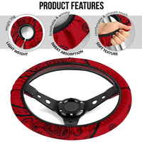 Red and Black Steering Wheel Covers - 3 Styles