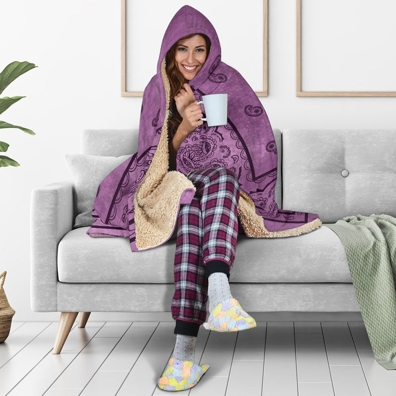 Purple Bandana Hooded Blanket