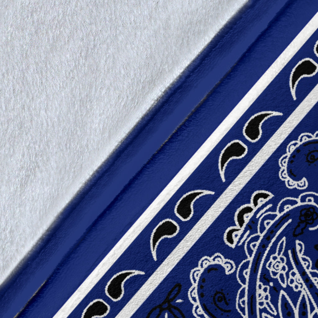 Royal Blue Bandana Fleece Throw Blanket