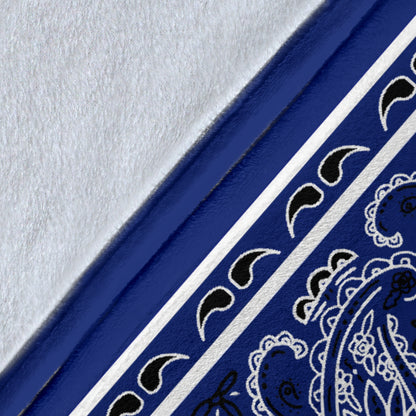 Royal Blue Bandana Fleece Throw Blanket