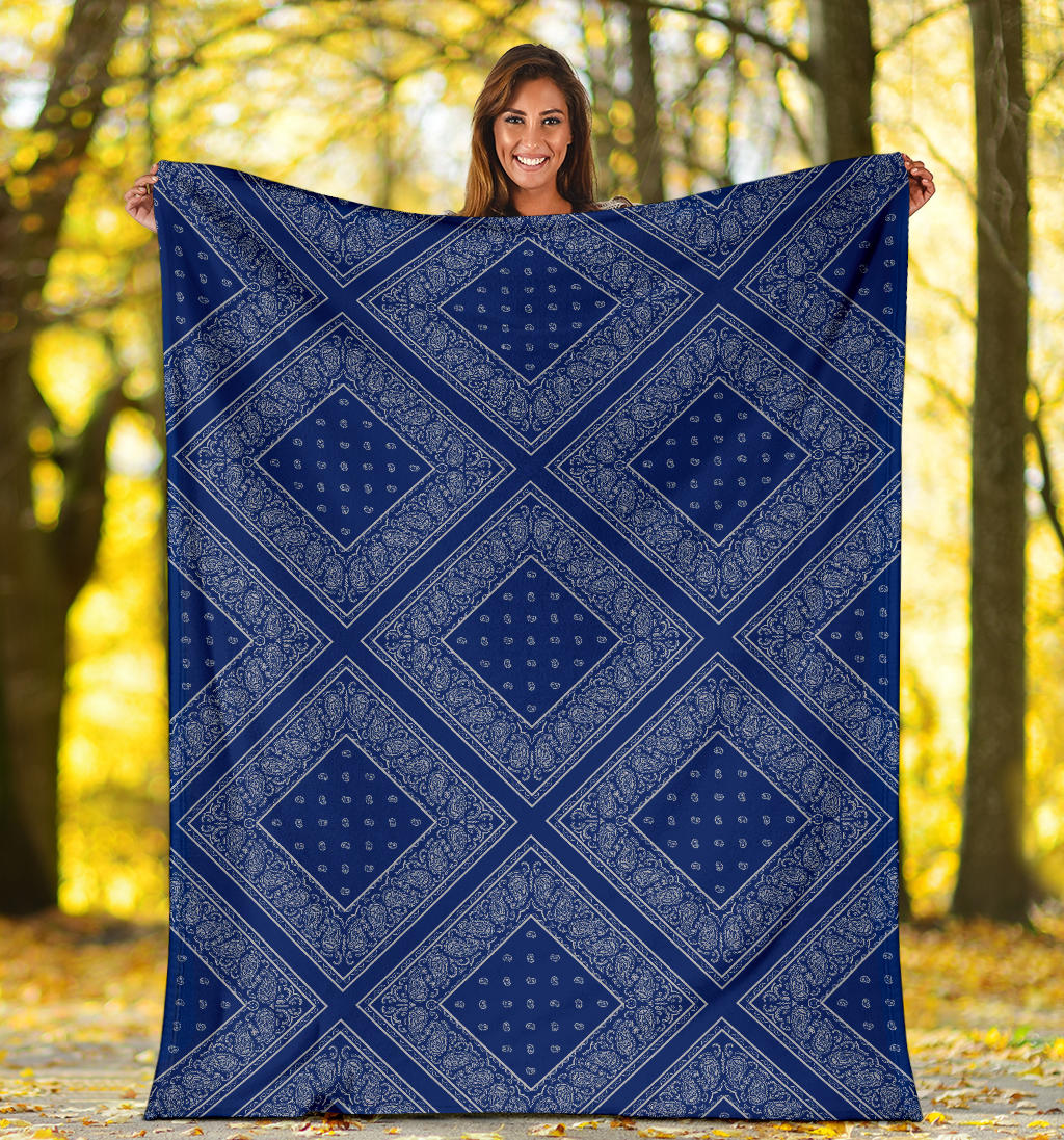 Blue Gray Throw Blanket