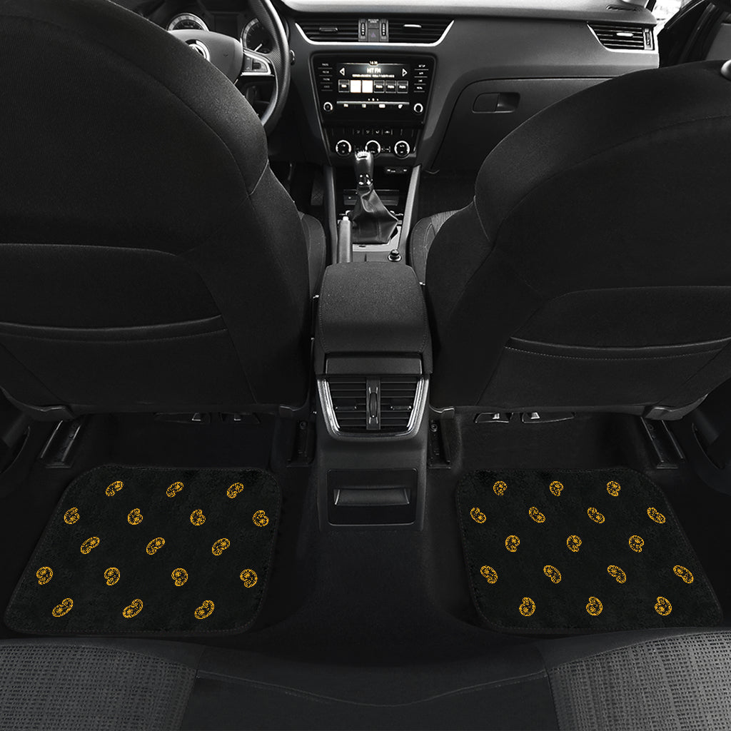 Quad Black Gold Bandana Car Mats - Fancy