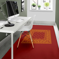 Red and Gold Bandana Area Rugs - Minimal