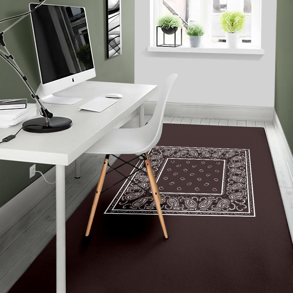 Coffee Brown Bandana Area Rugs - Minimal