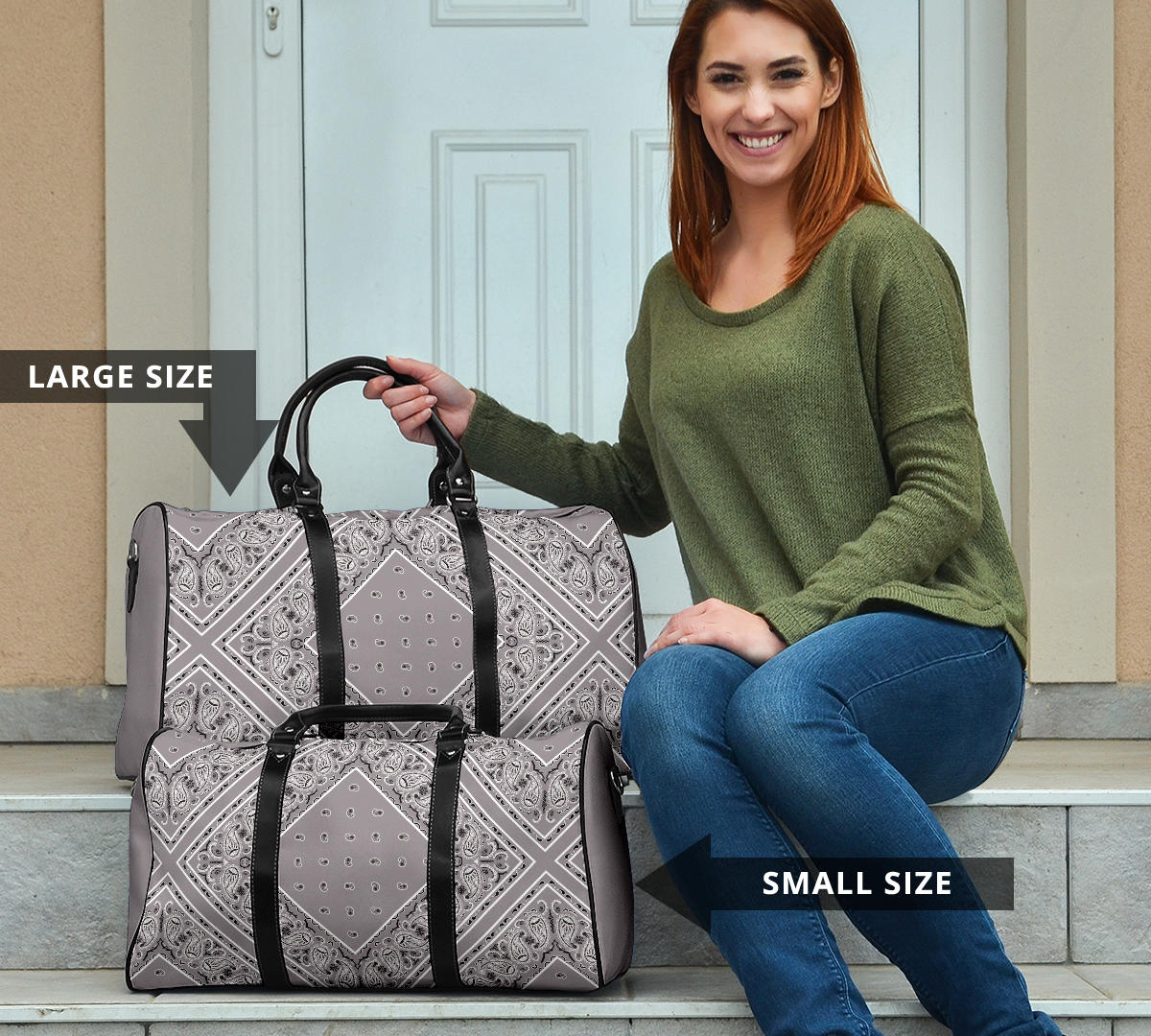 gray bandana luggage