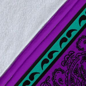 Ultra Plush Purple Bandana Calavera Fleece Blanket