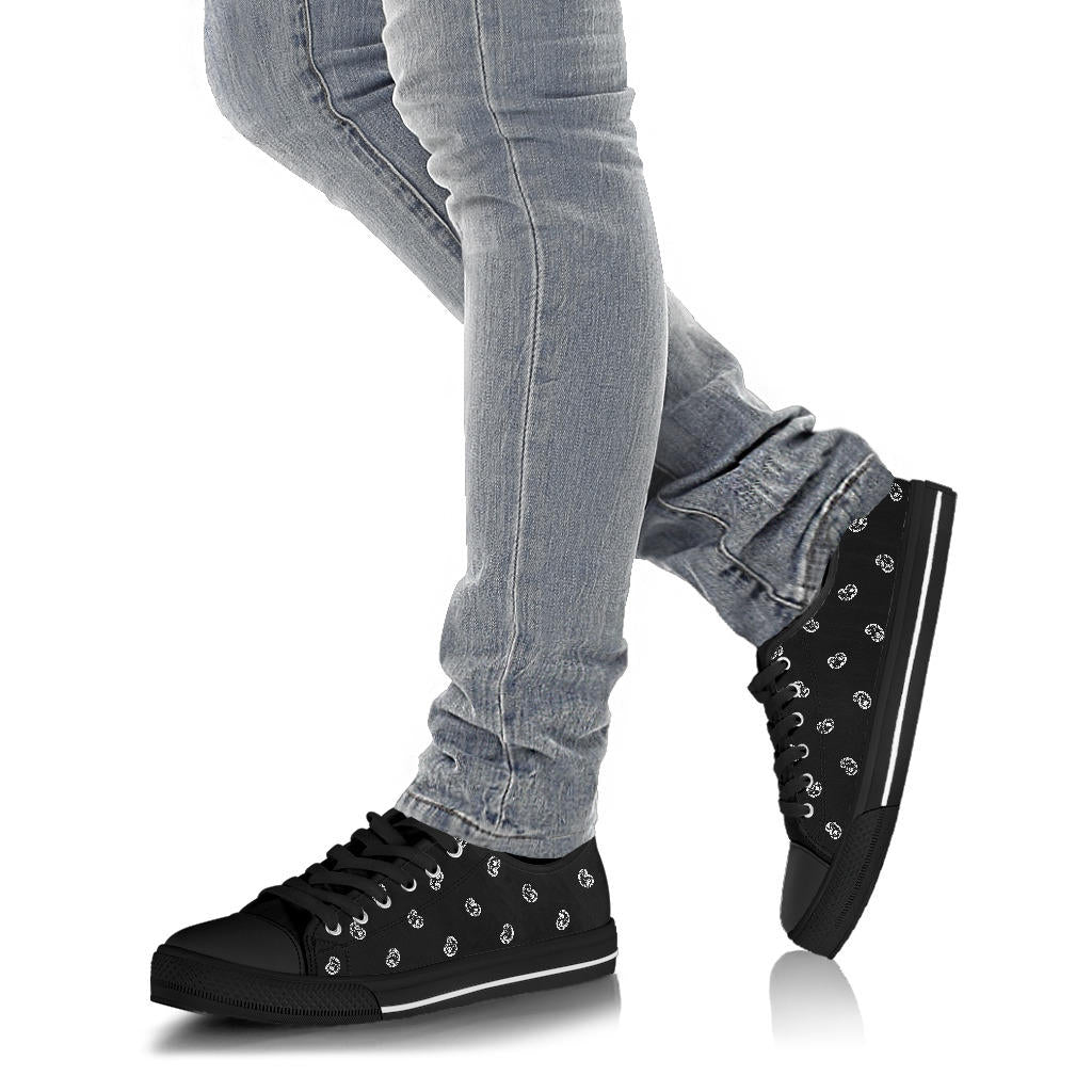 Canvas Low Top Sneakers - Black Paisley