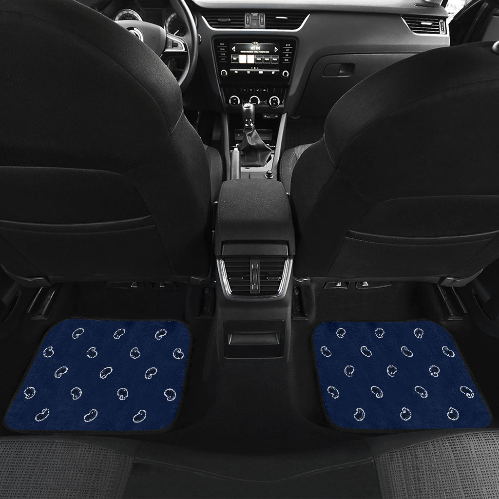 Quad Navy Bandana Car Floor Mats - Fancy