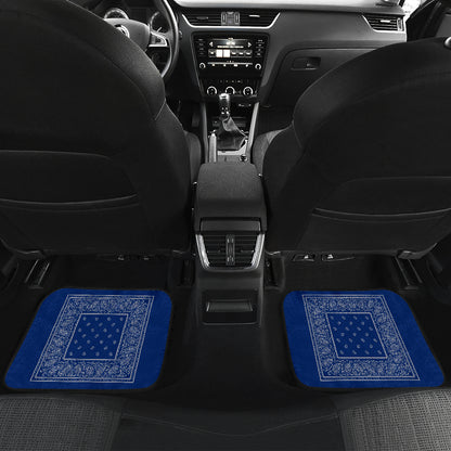 Quad Blue and Gray Bandana Car Mats - Minimal