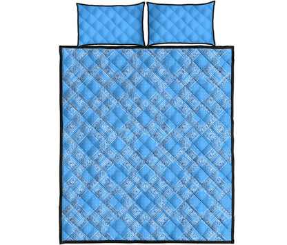 Quilt Set - Lt Blue Bandana DB Quilt w/Shams