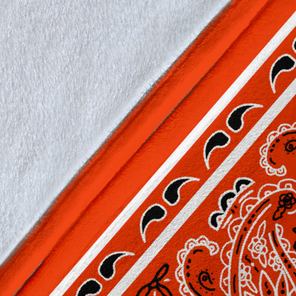 Orange Bandana Throw Blanket details