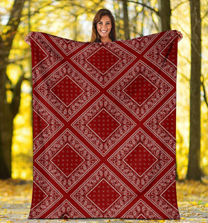 Maroon Bandana Throw Blankets