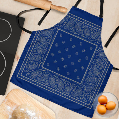 Blue and Gray Big Bandana Apron
