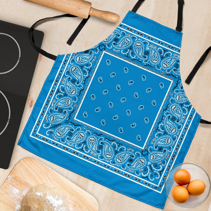 Blue Bandana Apron on Table