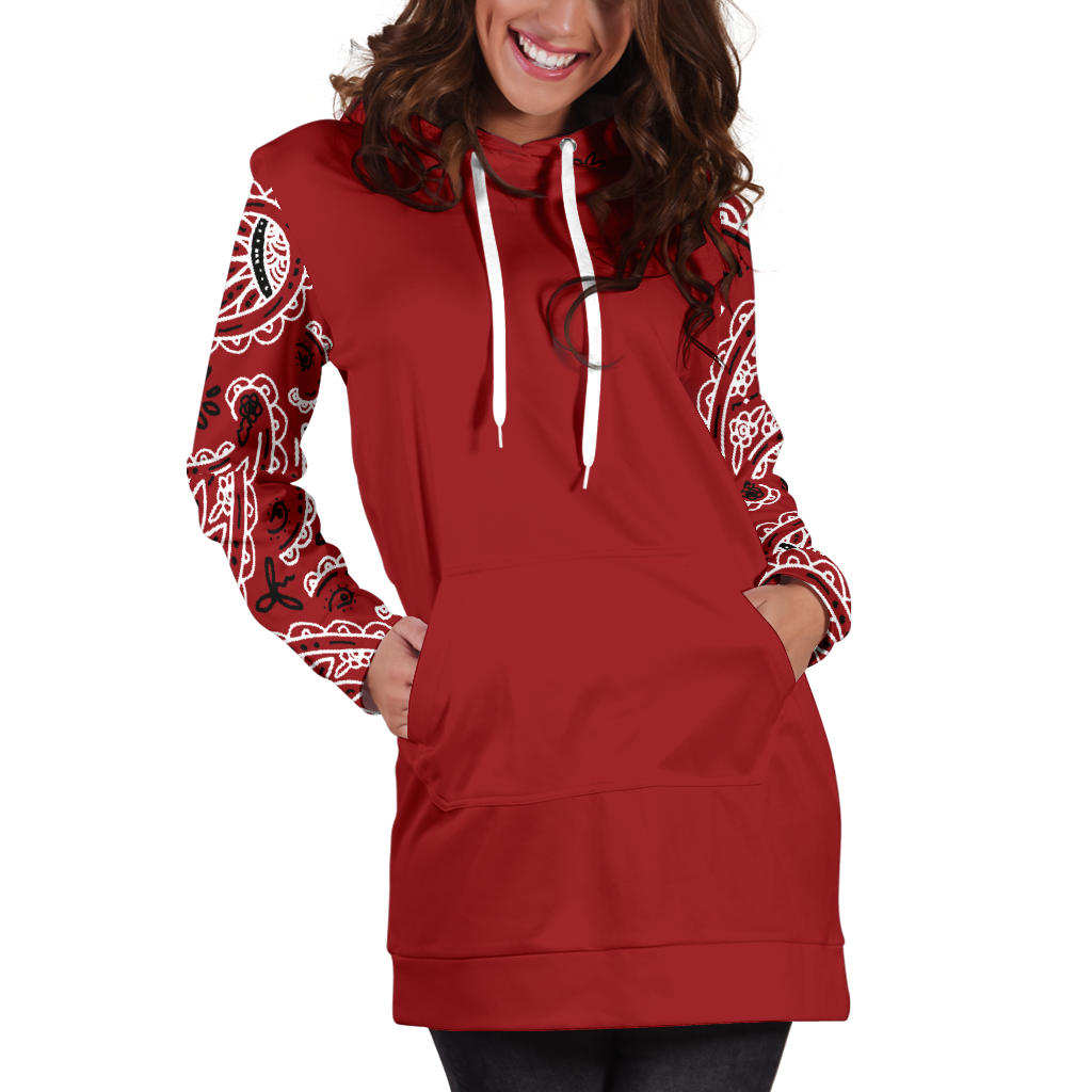 Red Bandana Hoodie Dress