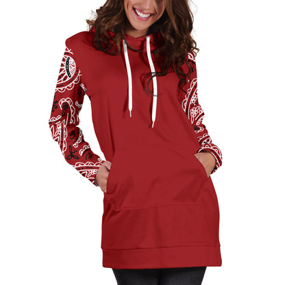 Red Bandana Hoodie Dress