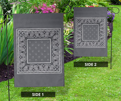 Classic Gray Bandana Home and Garden Flags