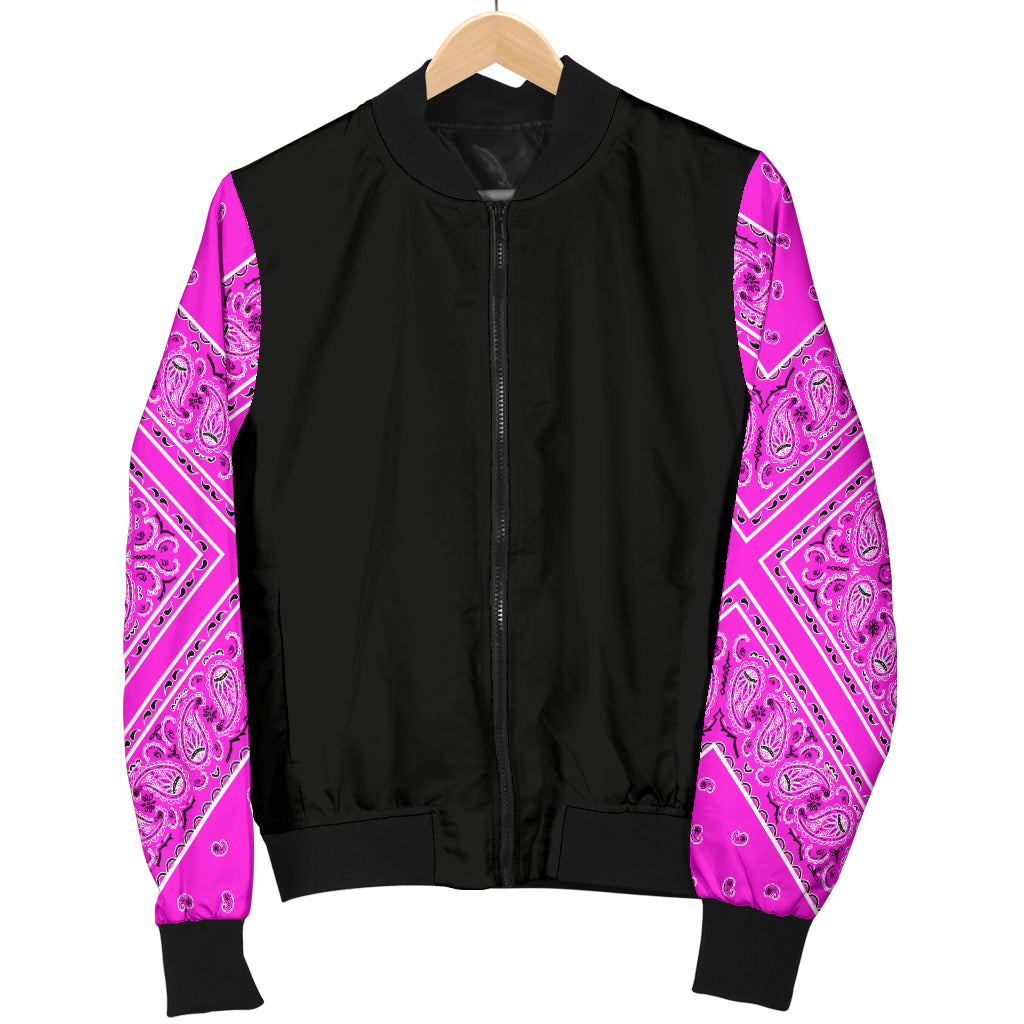 Men's Abruptly Pink Bandana Sleeved Bomber Jacket