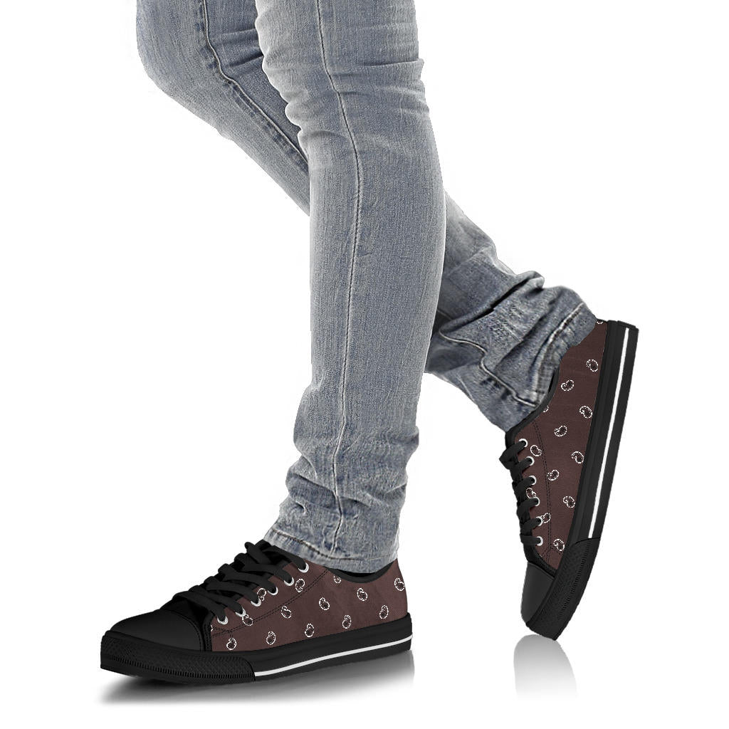 Canvas Low Top Sneakers - Sweet Coffee Brown Paisley