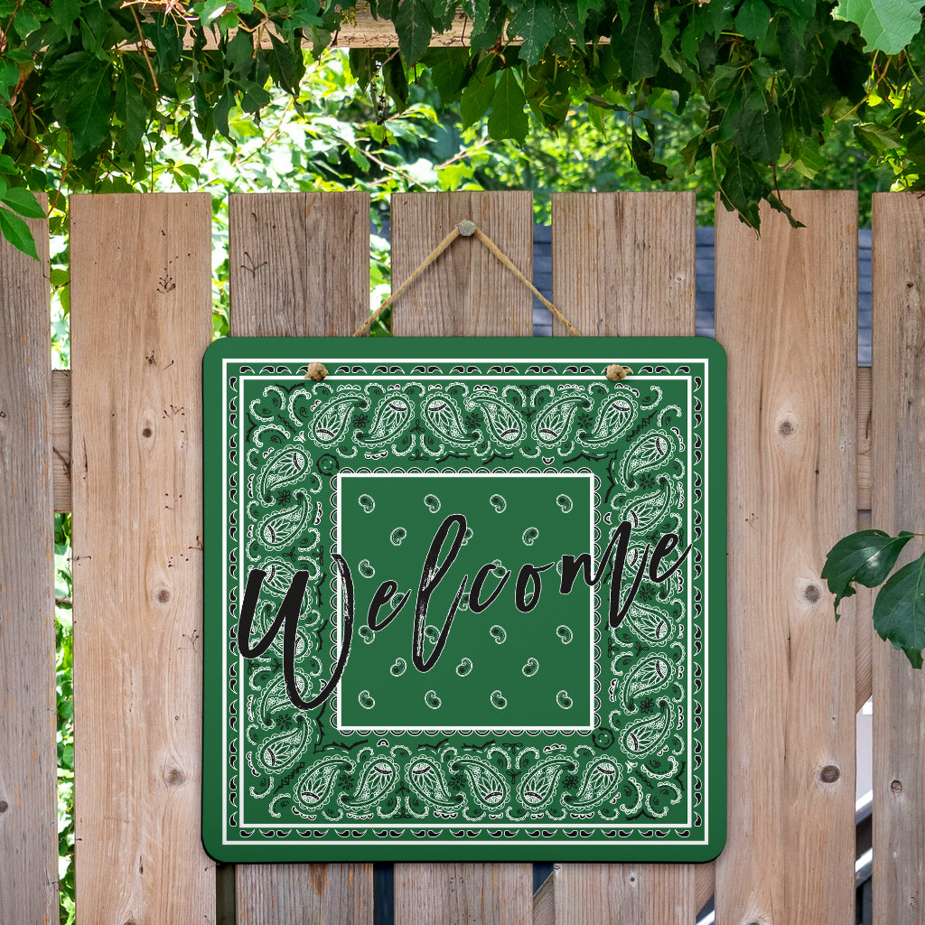 Classic Green Bandana Door Signs