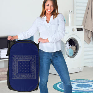 Blue and Gray Bandana Laundry Basket