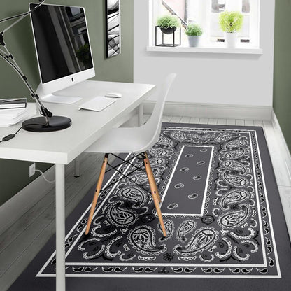 Classic Gray Bandana Area Rugs - Fitted