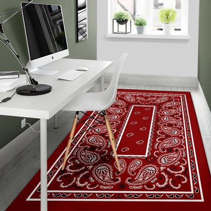 Maroon Bandana Area Rugs - Fitted