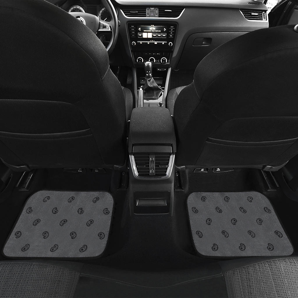Quad Black and Gray Bandana Car Mats - Fancy