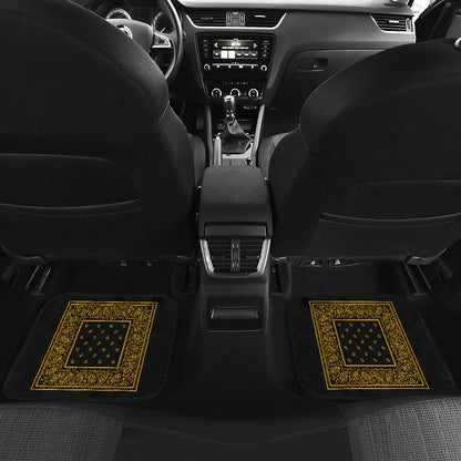 Quad Black Gold Bandana Car Mats - Minimal