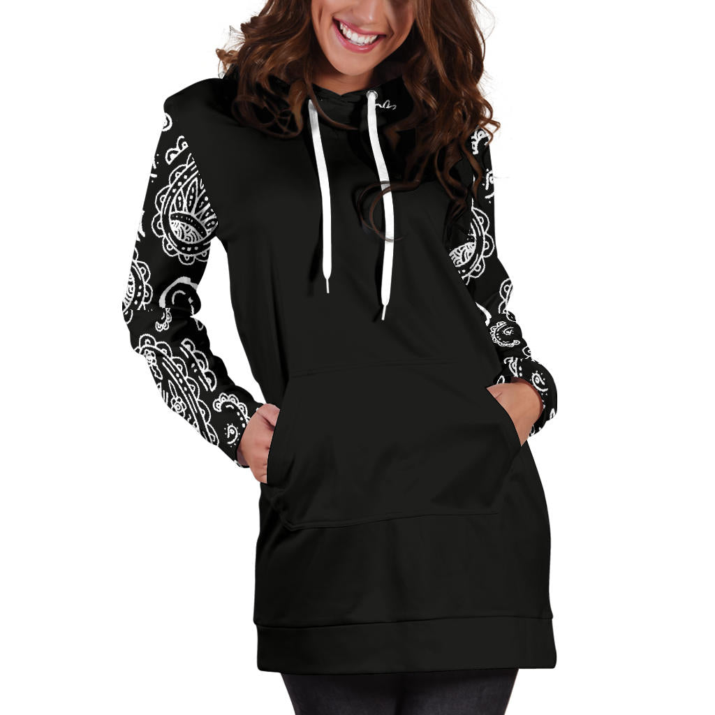 Black Bandana Hoodie Dress | The Bandana Blanket Company Black Bandana Hoodie Dress | The Bandana Blanket Company