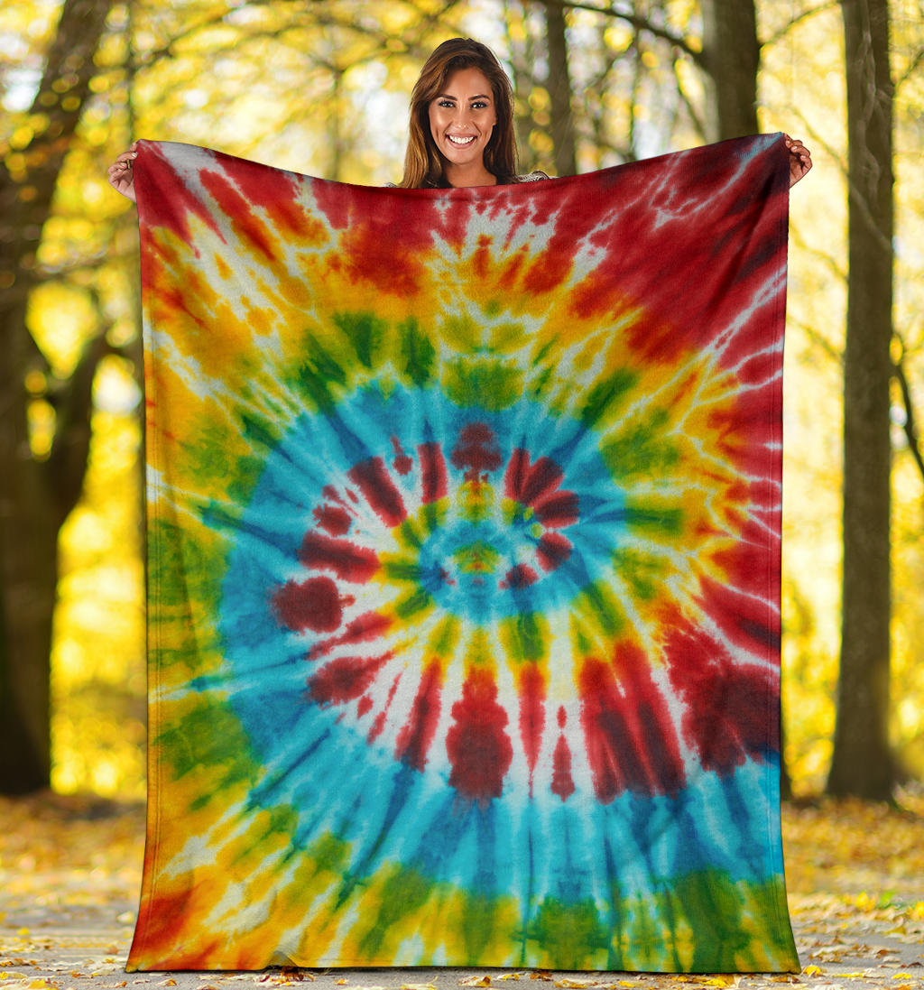 Spiral Tie Dye Fleece Throw Blanket