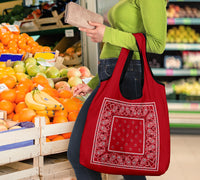 Classic Red Bandana Reusable Grocery Bag 3-Pack