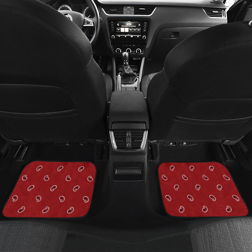 Quad Classic Red Bandana Car Mats - Fancy