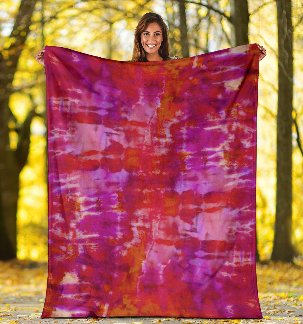 Abstract Tie Dye Fleece Throw
